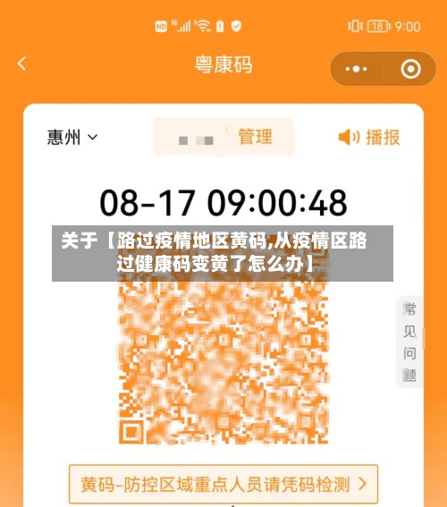 关于【路过疫情地区黄码,从疫情区路过健康码变黄了怎么办】