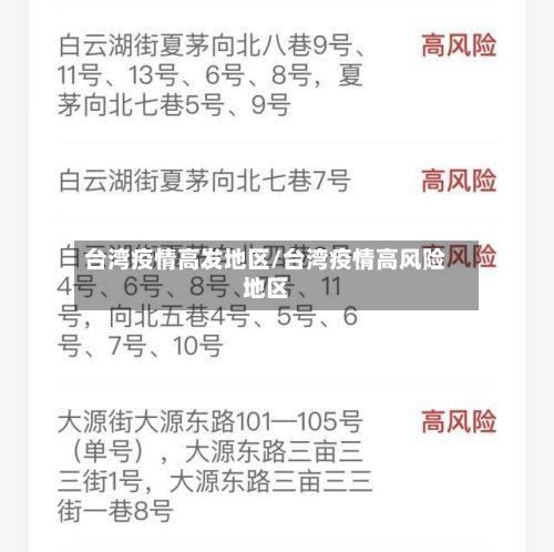 台湾疫情高发地区/台湾疫情高风险地区-第2张图片