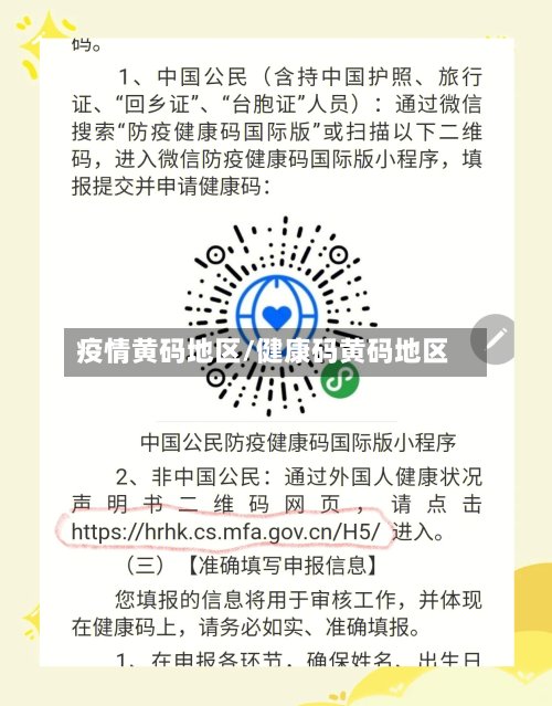 疫情黄码地区/健康码黄码地区