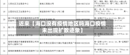 近来【海口没有疫情地区吗海口疫情未出现扩散迹象】-第2张图片