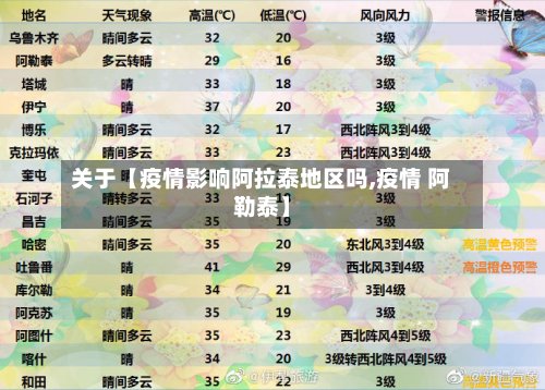 关于【疫情影响阿拉泰地区吗,疫情 阿勒泰】-第2张图片