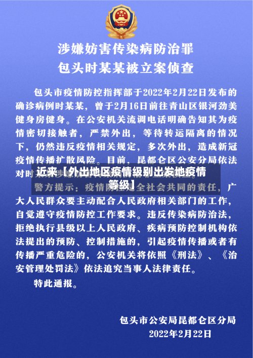 近来【外出地区疫情级别出发地疫情等级】-第3张图片