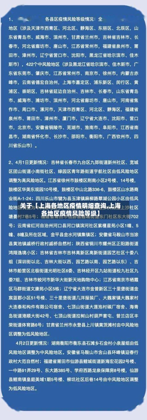 关于【上海各地区疫情明细查询,上海各地区疫情风险等级】-第3张图片