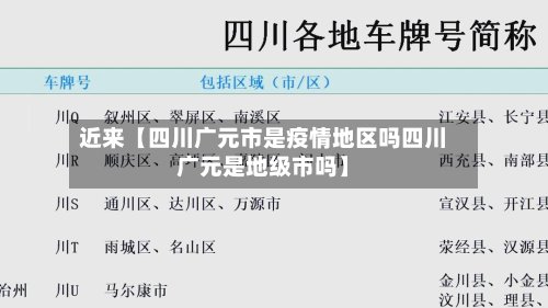 近来【四川广元市是疫情地区吗四川广元是地级市吗】