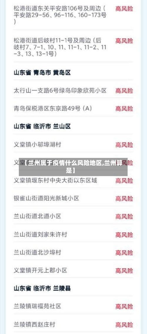 【兰州属于疫情什么风险地区,兰州算是】