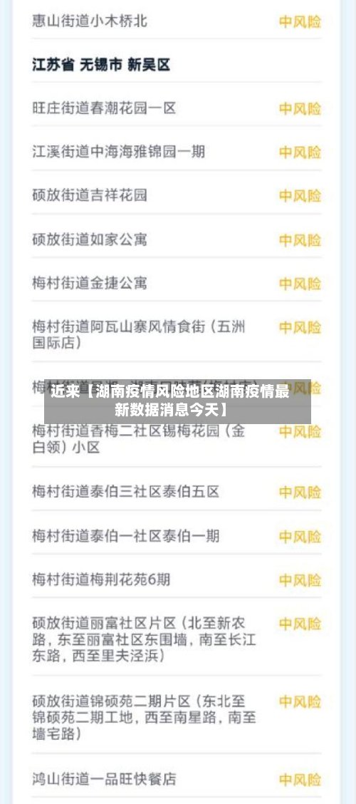 近来【湖南疫情风险地区湖南疫情最新数据消息今天】