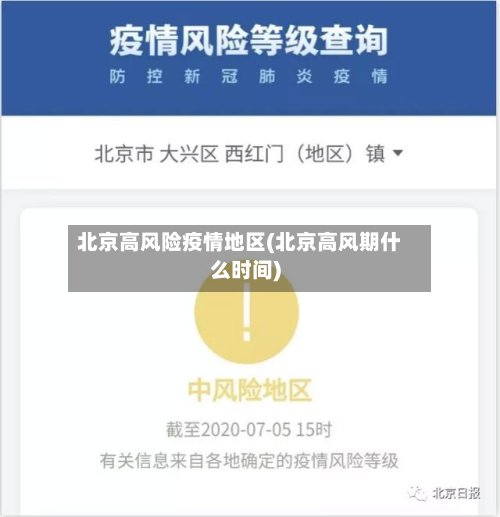 北京高风险疫情地区(北京高风期什么时间)