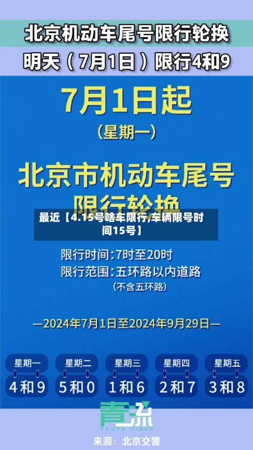 最近【4.15号啥车限行,车辆限号时间15号】-第2张图片