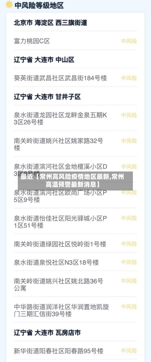 最近【常州高风险疫情地区最新,常州高温预警最新消息】
