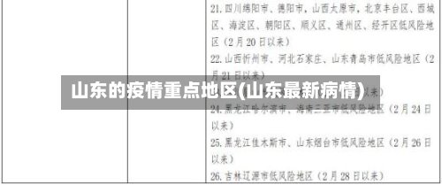 山东的疫情重点地区(山东最新病情)