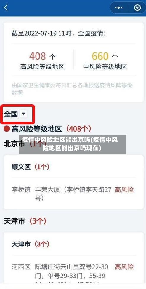 疫情中风险地区能出京吗(疫情中风险地区能出京吗现在)