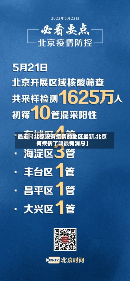最近【北京没有疫情的地区最新,北京有疾情了吗最新消息】
