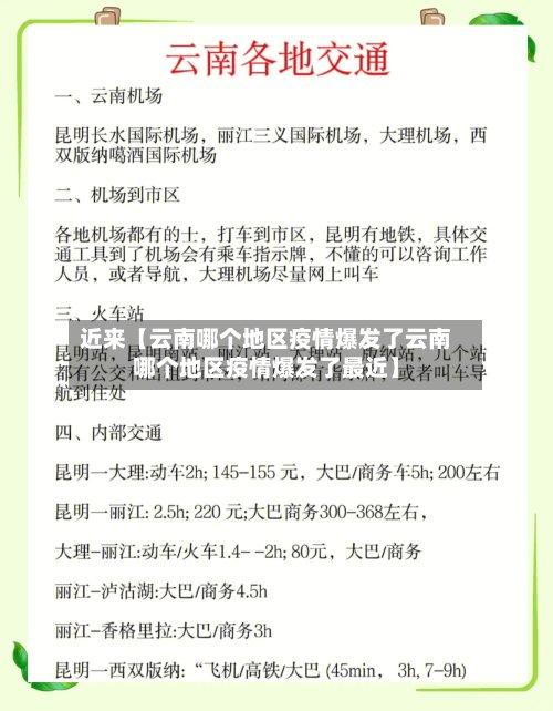 近来【云南哪个地区疫情爆发了云南哪个地区疫情爆发了最近】