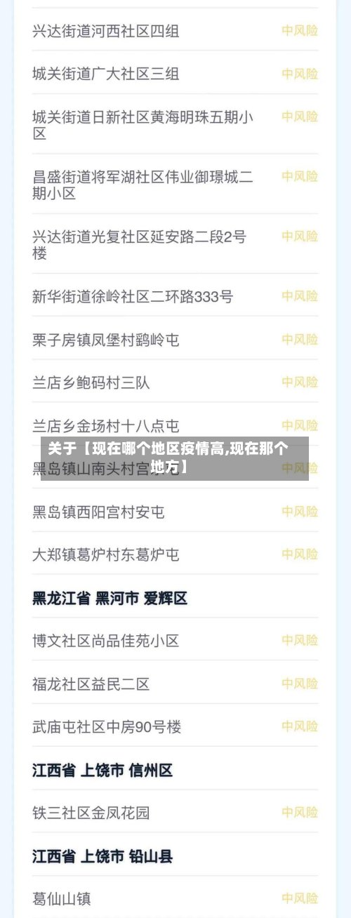 关于【现在哪个地区疫情高,现在那个地方】