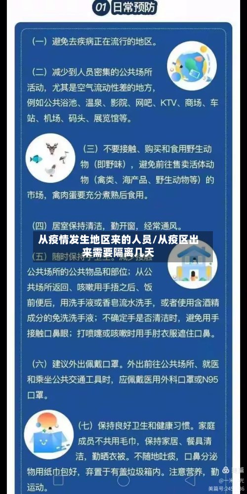 从疫情发生地区来的人员/从疫区出来需要隔离几天
