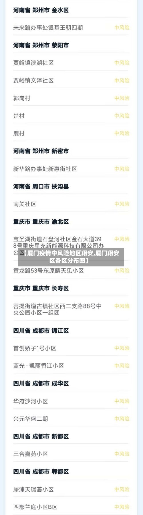 【厦门疫情中风险地区翔安,厦门翔安区各区分布图】-第2张图片