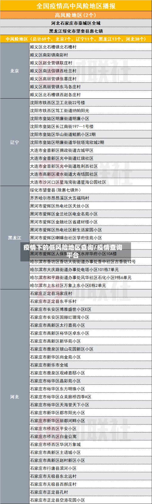 疫情下的低风险地区查询/疫情查询平台
